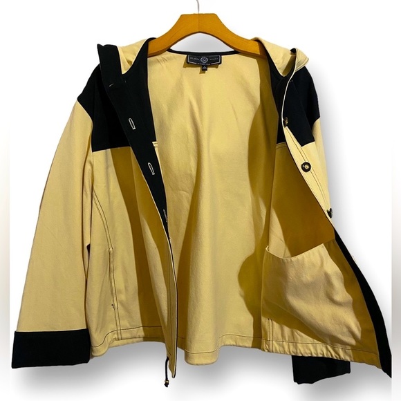 St. John Sport by Jacket Marie Gray Size Large Yellow Navy Blue Hooded - Picture 1 of 9